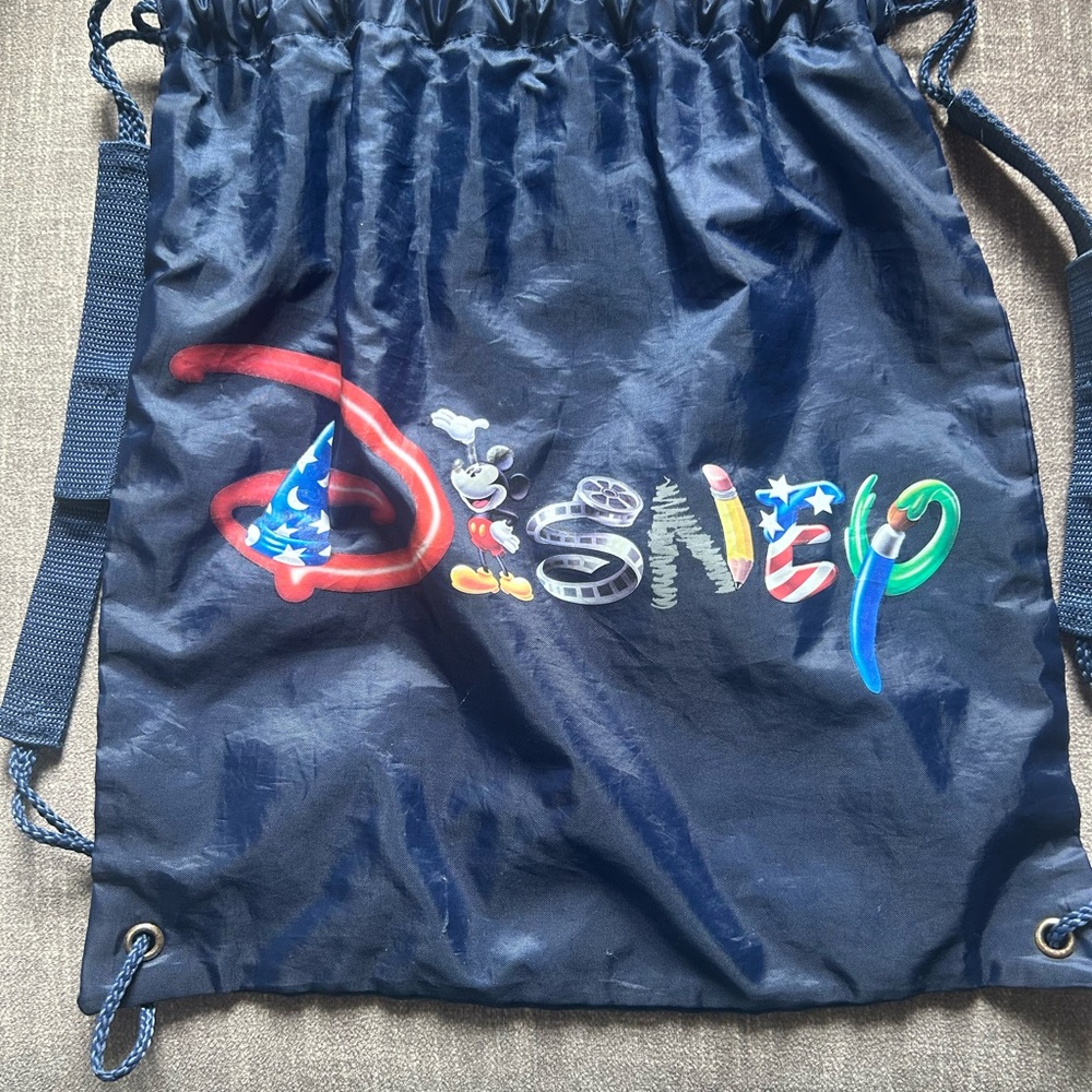 Disney Blue Drawstring Bag with Classic Logo